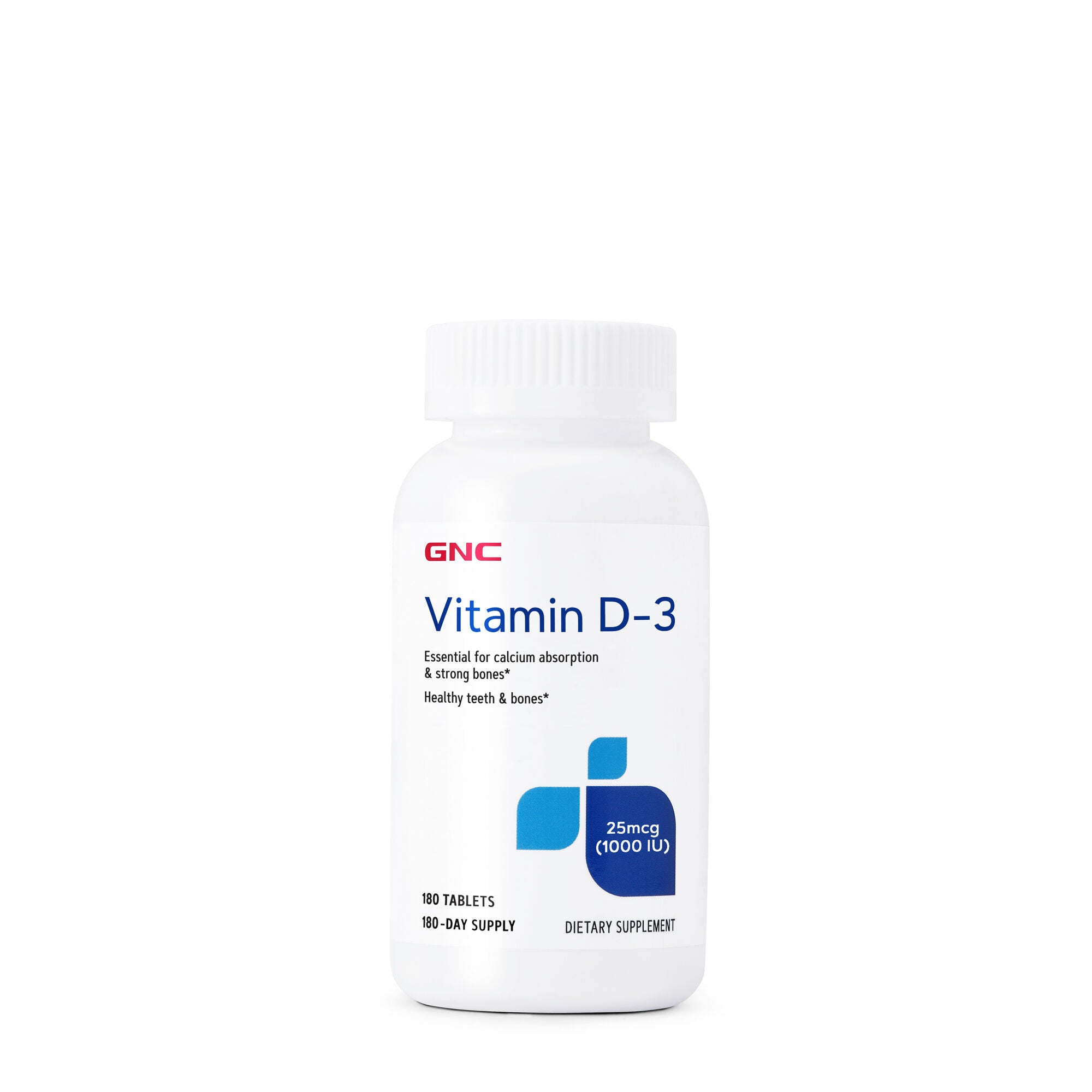 Vitamin D-3 - 25 mcg (1000 IU) - 180 Tablets (180 Servings) | GNC